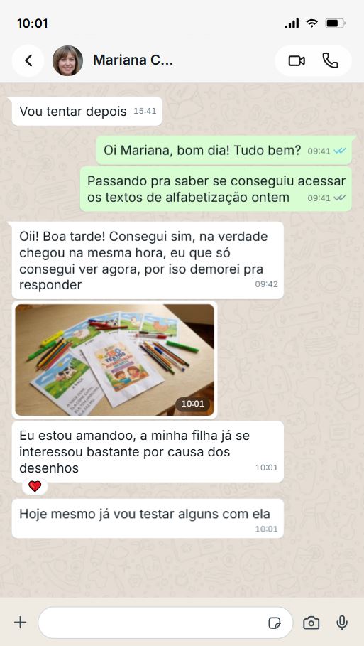 Depoimento de Mariana no WhatsApp